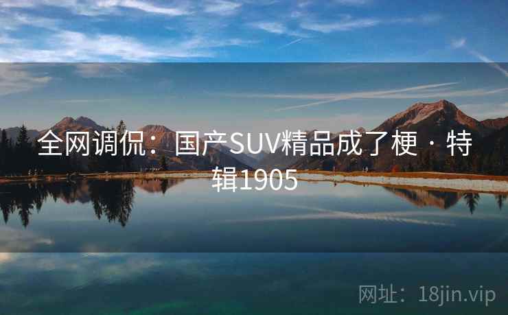 全网调侃:国产SUV精品成了梗 · 特辑1905 全网调侃:国产SUV精品成了梗 · 特辑1905